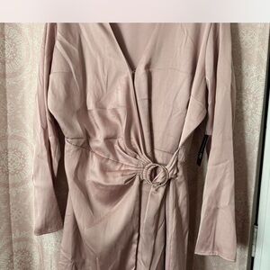 Elegant Blush Wrap Dress